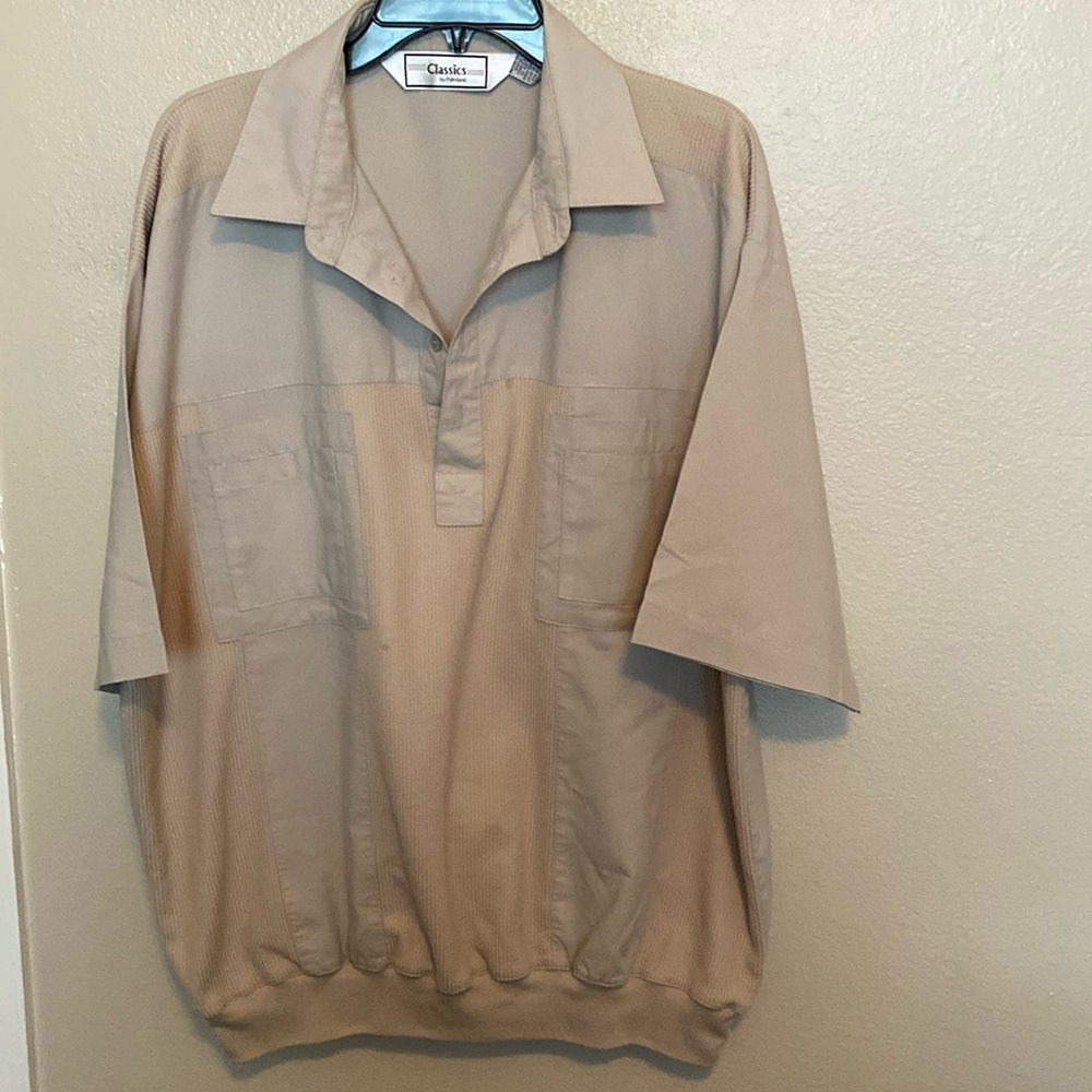 Vintage Men's  Classic by Palmland  XL Ribbed Collar Pullover Shirt